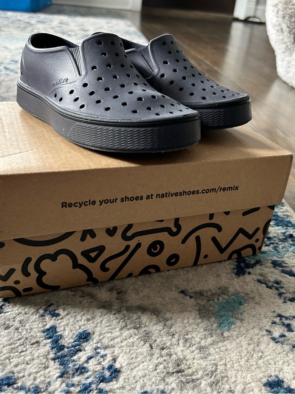Native Black Slip-On Perforated Clog by Native